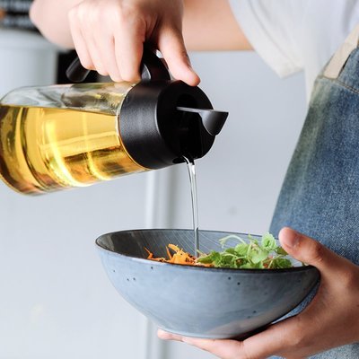 現貨 油壺ASVEL 日本自動開合防漏醬油瓶家用玻璃油壺廚房油罐醋壺大調味瓶簡約