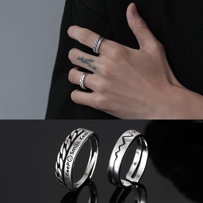 首飾 戒指 項鏈 手鏈 鈦鋼戒指男2022年新款潮網紅爆款高級感食指冷淡風單身鈦鋼開口指環
