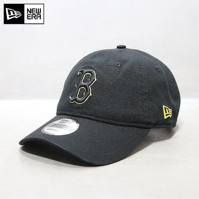 小Z代購#NewEra帽子新品B字母波士頓紅襪隊軟頂l鴨舌帽休閑MLB棒球帽黑色