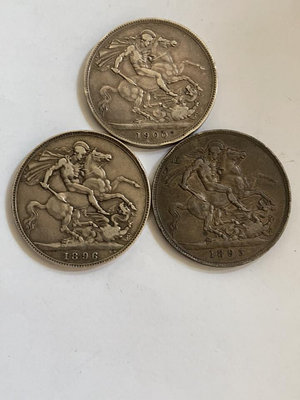 英國維多利亞披紗馬劍銀幣左下角1896年555 上面19013643