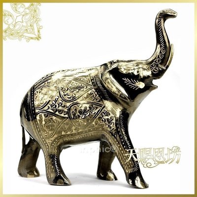 INPHIC-進口尼泊爾彩銅手工雕刻大象擺飾工藝品