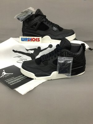 Washoes Nike Air Jordan 4 PRM Black 黑白 荔枝皮 蛇紋 819139-010 現貨