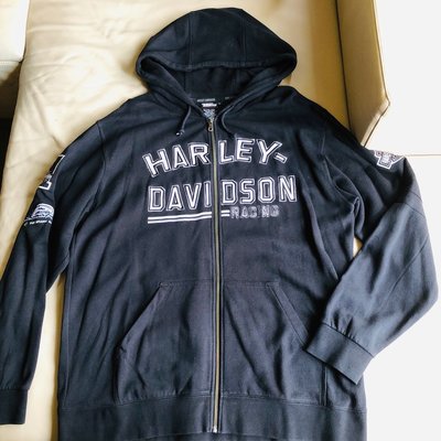 [品味人生]保證正品 Harley DAVIDSON  黑色 刷毛 厚 連帽棉質外套  適合XL或XXL 特價