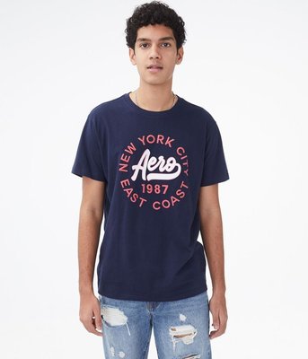 MISHIANA 美國品牌 AEROPOSTALE 男生款圓領深藍色短袖T恤 ( 特價出售 )
