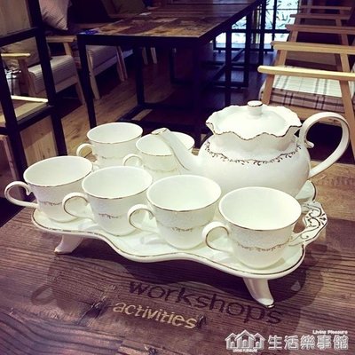 【熱賣精選】  歐式茶具套裝帶托盤家用客廳咖啡杯小奢華高檔英式下午茶咖啡具