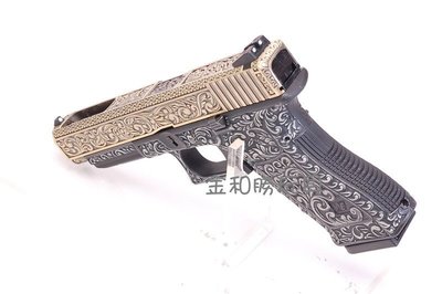 JHS（（金和勝 生存遊戲專賣）） 象牙白 WE 雕花版 G34 瓦斯手槍 4560
