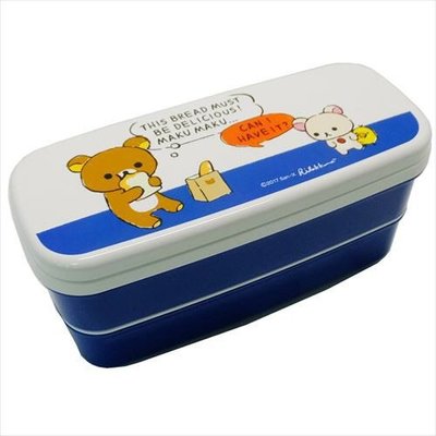 日本製 San-X Rilakkuma 拉拉熊 懶懶熊 趴趴熊 雙層野餐盒 便當盒 可微波 附筷子 束袋 正版商品