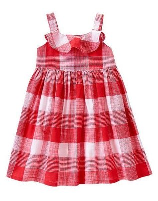 美國童裝GYMBOREE正品 新款Ruffle Gingham Dress荷葉邊連身裙洋裝 2T3T....售300元
