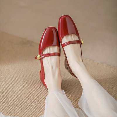34-40 3色 3公分 氣質復古瑪麗珍鞋 小皮鞋 黑色 紅色  東大門韓系 正韓質感 SISTERXOXO KOREA
