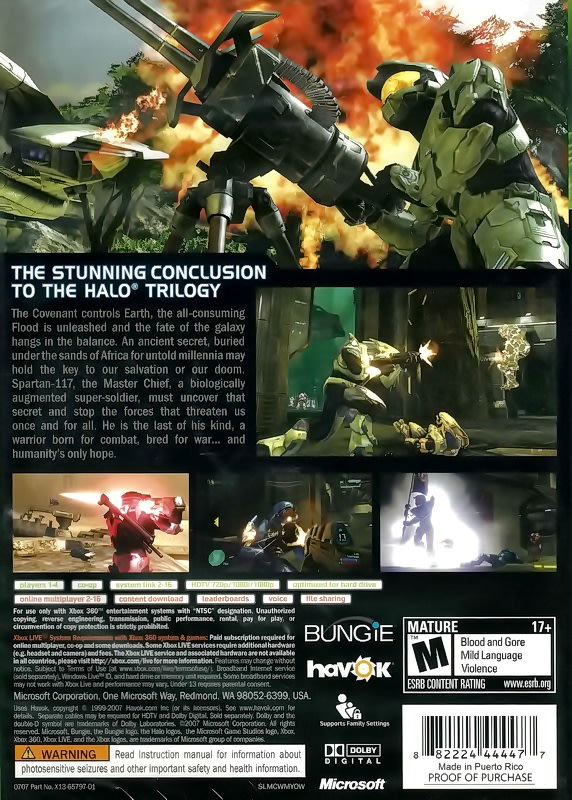 【全新未拆】XBOX360 最後一戰3 HALO 3 士官長 光環 光暈 英文版【台中恐龍電玩】