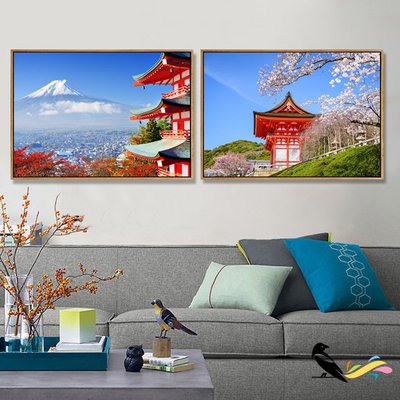日本風景日式餐廳裝飾畫日式酒屋料理店壽司店掛畫相框榻榻米牆畫(12款可選)