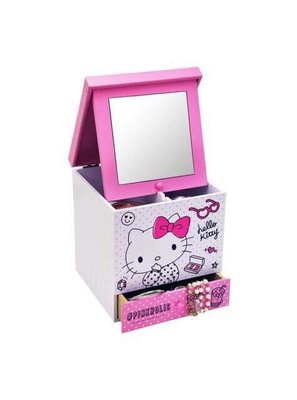 三麗鷗HELLO KITTY凱蒂貓美妝化妝鏡盒 飾品盒 收納盒 置物盒 桌上盒 小物盒