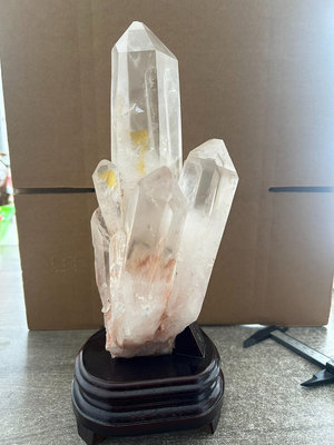 【二手】天然白水晶晶簇擺件，尺寸30厘米左右，重1.7公斤 舊貨 古玩 收藏 【瀟湘館】-880