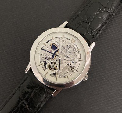 【讀冊人的老傢俬】極罕見 限量 ETERNA 綺年華 鉑金 PT950 裸空機械 手上鍊 老錶 古董錶 手錶