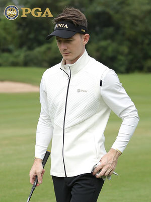 美國PGA 高爾夫馬甲 男士春季保暖外套 吸光發熱面料男裝服裝