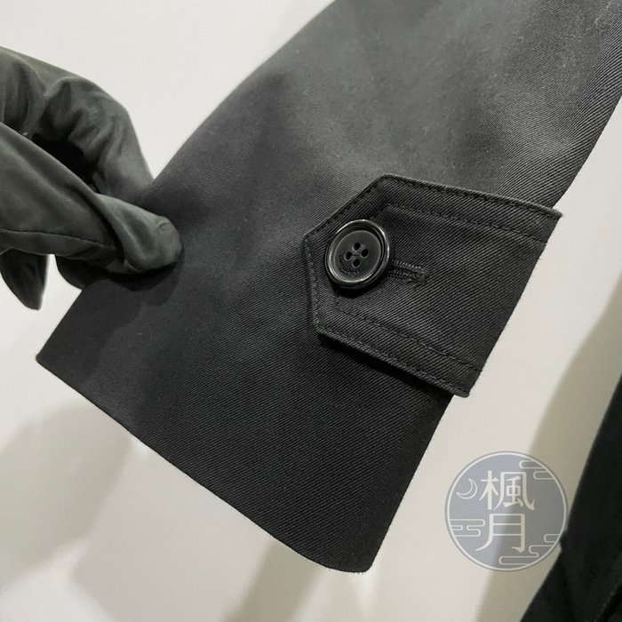 BRAND楓月 SAINT LAURENT YSL 聖羅蘭 黑色 翻領 雙排釦 風衣 外套 #44 中長版 風衣 大衣