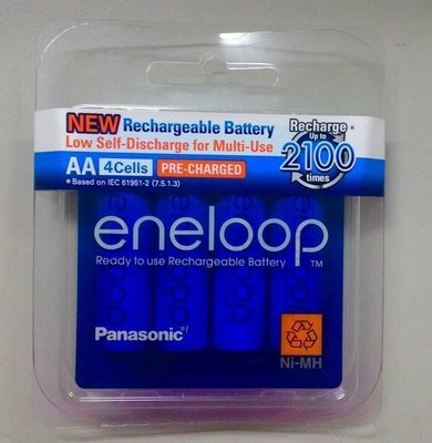 @淡水無國界@ 國際牌 eneloop 3號充電電池 Panasonic 低自放電 4顆 充電電池 4顆 1卡 3號電池