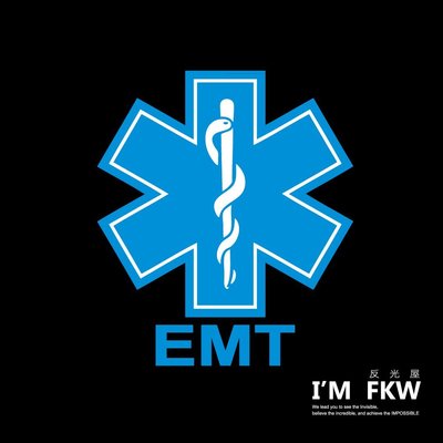 反光屋FKW EMT 救護員 急救員 緊急醫療技術員 反光貼紙 防水耐曬 3M工程級反光材料 網版印刷製作 非一般噴圖