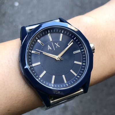現貨 可自取 ARMANI EXCHANGE AX AX2631 亞曼尼 手錶 44mm 藍面盤 藍橡膠錶帶 男錶女錶