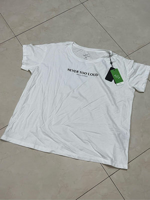 全新正品 ARMANI EXCHANGE A|X 女大人白色logo短袖T恤 XXL