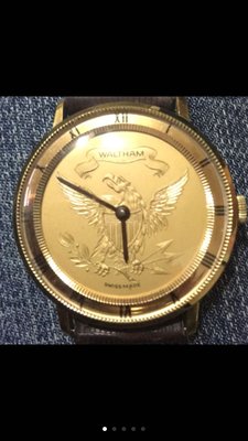 瑞士名錶 值得收藏 SWISS WALTHAM 金色表面 數量稀少 名錶 古董錶 珍藏錶 老鷹造型