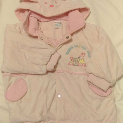 Tokyobaby東京小貝比-連帽可拆式鋪棉兔子造型雙色外套 3歲 粉紅色 100%純棉 ， 專櫃， 禦寒保暖 幼兒外套 小女生