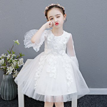 【衣Qbaby】Ka兒童禮服花童音樂演出畢業典禮白色禮服蓬蓬裙