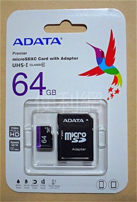 ADATA Premier microSDHC/SDXC UHS-I Class10 64GB SD記憶卡-【便利網】