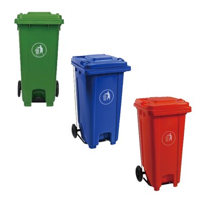 【Lulu】腳踏掀蓋二輪托桶 ERB-121 ┃ 拖桶 垃圾車 回收桶 分類桶 垃圾桶 垃圾子車 環保子車 垃圾拖桶