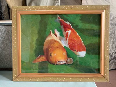 【阿鴻之寶】油畫 魚圖 新生代畫家作品