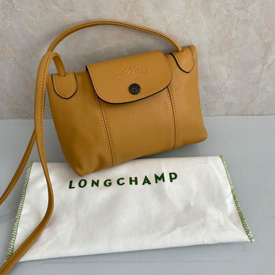 全館免運 新色 法國Longchamp 1061小羊皮輕便手提斜挎包/郵差包*蜜糖色明星同款 可開發票
