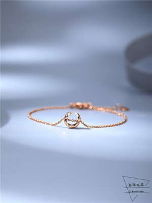 [香港名品]COCO CRUSH 簡單高級小香風經典菱格紋玫瑰金戒指鏈墜設計手鏈 手串
