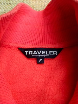 TRAVELER 旅行者 粉橘色運動刷毛立領外套 保暖外套 S號