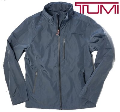 TUMI 立領外套 打包夾克 風衣 防風防雨 連帽 灰色 S M 【以靡專櫃正品】