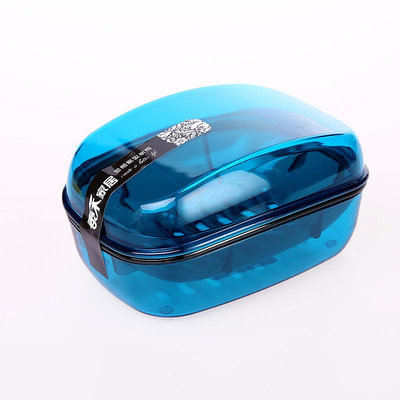 時尚大號韓式透明塑料水晶皂盒帶蓋瀝水肥皂盒衛生間浴室洗漱皂盒~滿200元發貨