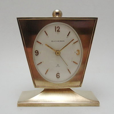【timekeeper】  60年代瑞士製Bucherer寶其萊八日七石梯型機械鐘(免運)