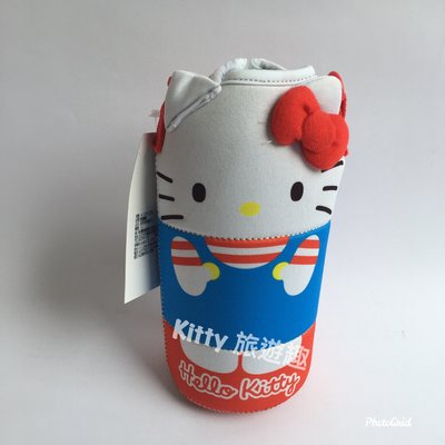 [Kitty 旅遊趣] Hello Kitty 造型寶特瓶套 保冷水壺袋 凱蒂貓 水瓶背袋 大眼蛙