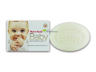 印度 Mysore邁索爾 檀香嬰兒柔膚皂Baby Soap75g，檀香杏仁精華，寶寶肌膚水嫩嫩 可搭Medimix