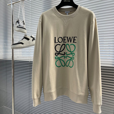 『名品站』Loewe長袖T恤 英倫風型男圓領T恤 原單大牌 專櫃精品經典撞色字母圖案圓領衛衣9AT422