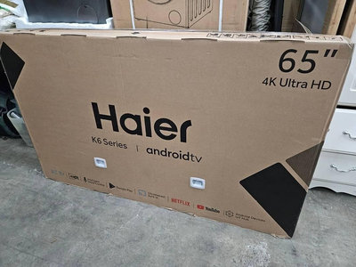 毅昌二手家具~全新福利品Haier海爾65吋液晶電視4K WiFi Android TV～只有一台