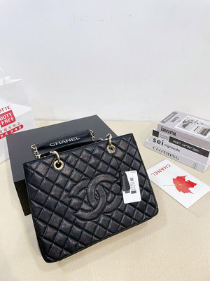 【二手包包】香奈兒Chanel GST 一包難求系列 通過各種渠道購入開發 小牛皮壓荔枝紋顆粒 同步純鋼制 NO83575