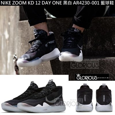Nike Zoom KD 12 DAY ONE 黑白 AR4230-001 高筒 杜蘭特 籃球鞋【GLORIOUS代購】