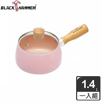 BLACK HAMMER 粉彩陶瓷不沾單柄湯鍋 (花漾粉)