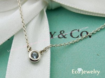 《Eco-jewelry》【Tiffany&amp;Co】Color by the Yard純銀鑲海藍寶石項鍊～專櫃真品已送洗