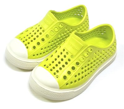 COQUI 透氣排水休閒鞋 洞洞鞋 小段 螢光綠