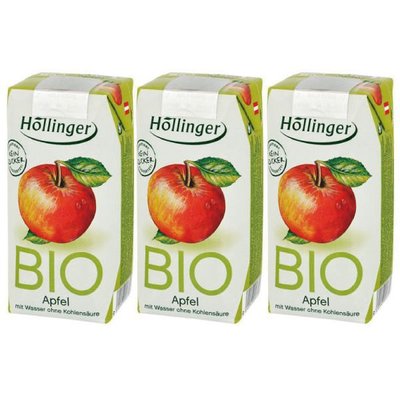 NETSHOP 博能生機 荷林 Hollinger 阿爾卑斯有機鮮榨果汁 三種口味 200ml x 3罐 (蘋果汁)