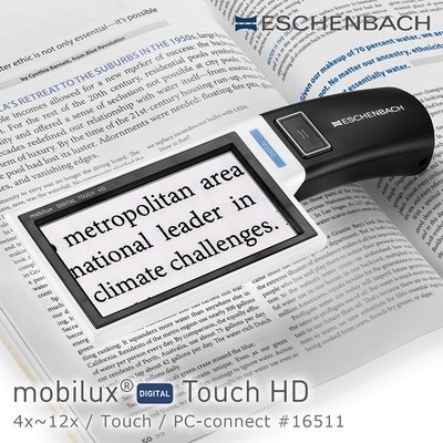 【德國 Eschenbach】Touch HD 4x-12x 4.3吋觸控螢幕手持型可攜式擴視機 可接電腦 16511