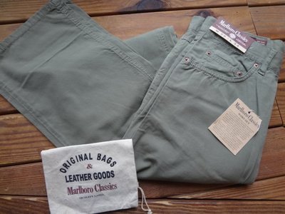 Marlboro Classics MCS全新品萬寶路經典早期突尼西亞製基本款軍綠色純棉休閒褲W30 L34(1206)