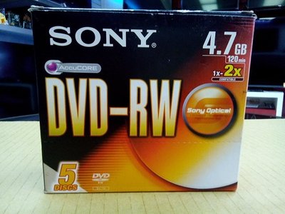 《柑仔店》全新 SONY 2X倍速 DVD-RW 4.7GB DVD 單片盒裝空白片有現貨