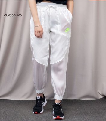 【熱賣精選】Nike NK 耐吉 女款 長褲 白色 透明 拼接褲 束口 CU-LK29258